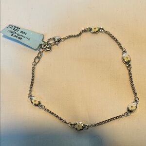 Brighton Veldina (Retired) Silver Floral Anklet